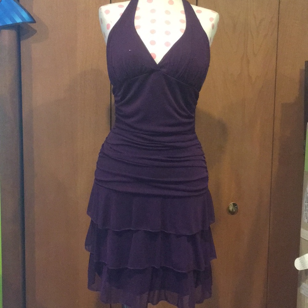 Purple/ maroon halter dress prom vintage y2k